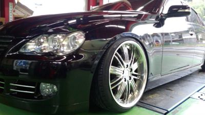 ショート加工ナックルアーム・ストレート中間マフラー ／ マークX